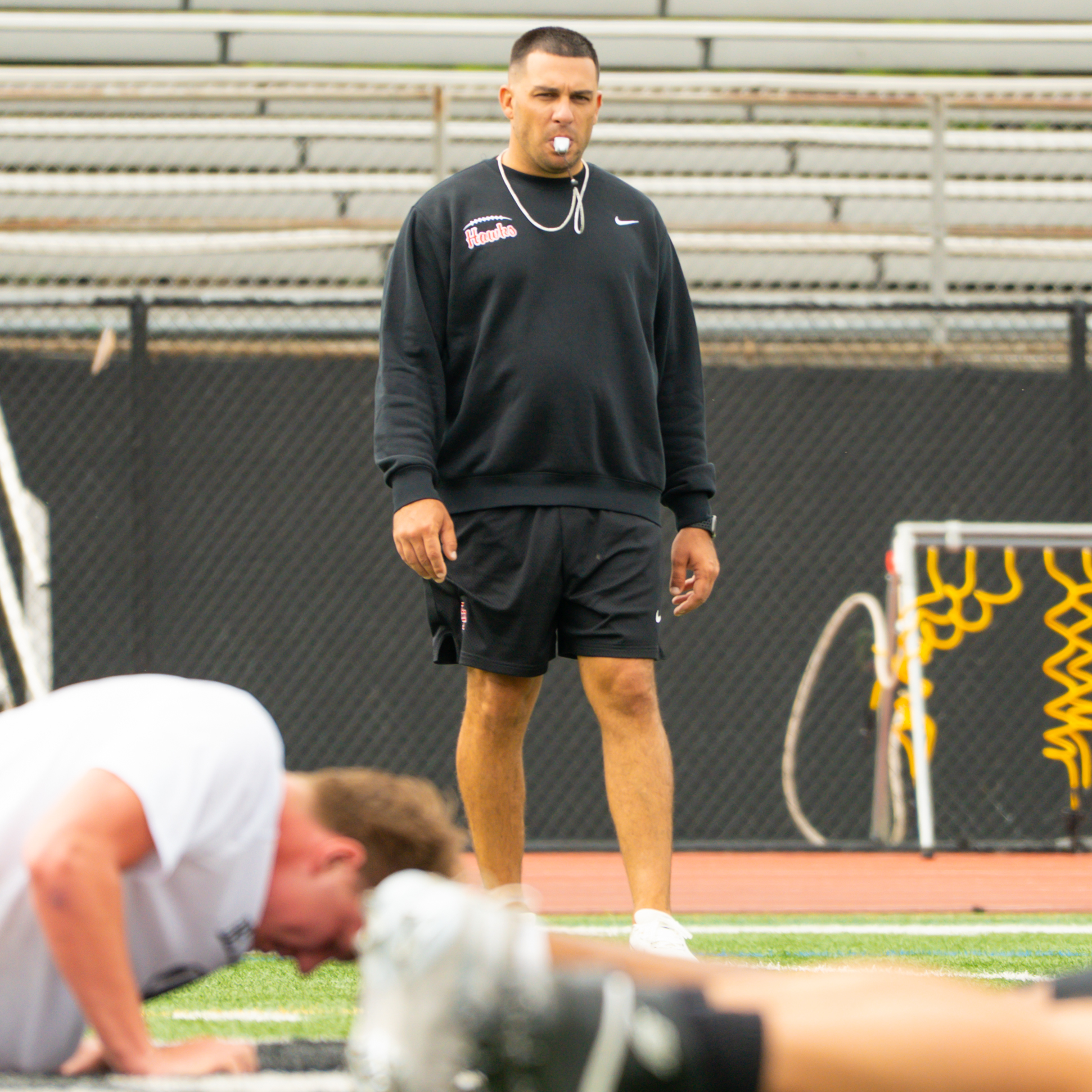 Athlete training in the weight room